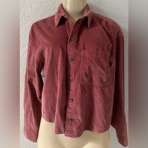 American Eagle Outfitters Pink Corduroy jacket button up casual basic